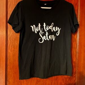 Black Graphic Tee - Not Today Satan